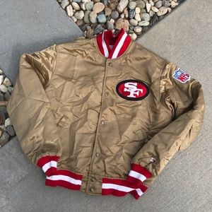 VTG 80s Gold Satin Red Starter Pro Line Jacket